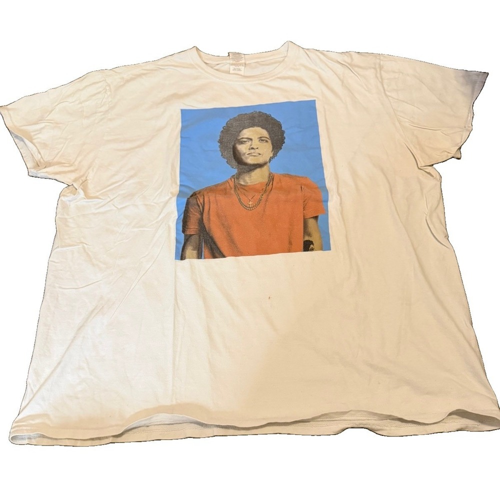 Bruno Mars 24K Magic World Tour T-Shirt 2XL White Concert Tour Cities
